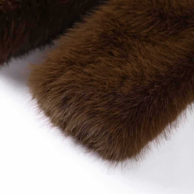 Luxury Women's Brown Faux Fur Coat Lapel Mid-Length Loose Imitation Plush Furry Buckle Overcoat Winter Lady Thick Warm Outwear 22 Luxury Women's Brown Faux Fur Coat Lapel Mid-Length Loose Imitation Plush Furry Buckle Overcoat Winter Lady Thick Warm Outwear
