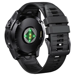 Dual - Color Silicone Quick Release Strap, 22 - 26mm Adjustable Band - 26mm (Black)