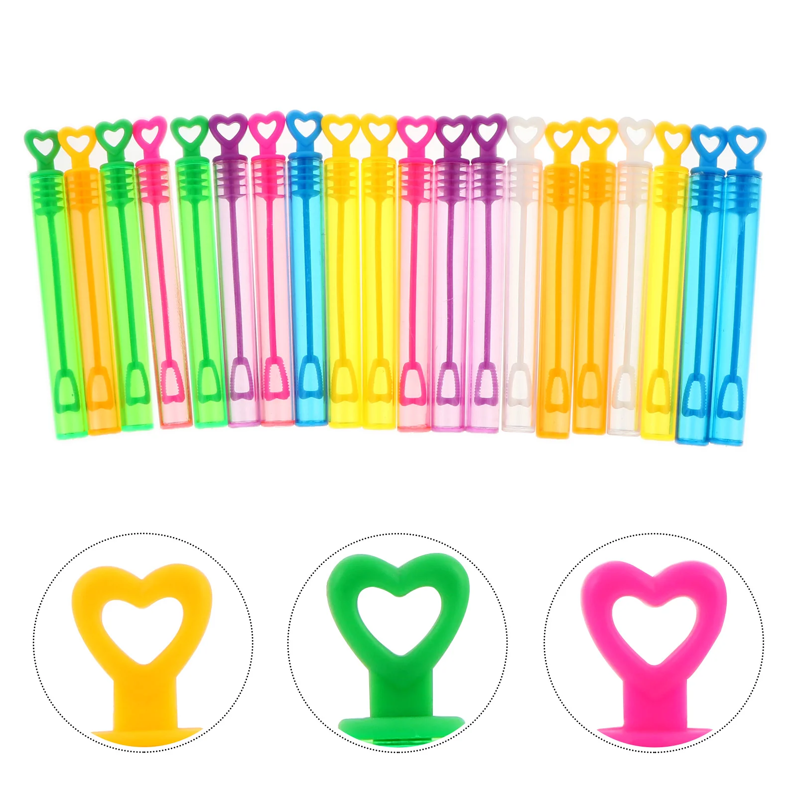 Bubble Wands Heart Bubble Bottles Tube Empty Bubble Wand Set for Wedding Bubble Party Favors 20pcs