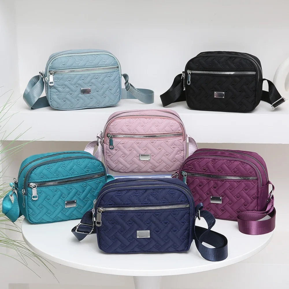 Borsa A Tracolla Donna In Ecopelle Nera Con Multitasche - Messenger Bag Compatta Moderna