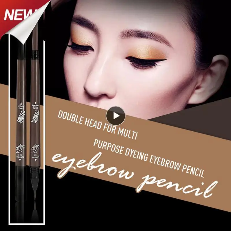 

Long Lasting Eyebrow Tattoo Waterproof Eyebrow Pencil + Tint Eyebrow Liquid Tint Pen Double Head Super Fine Brow Line Pen