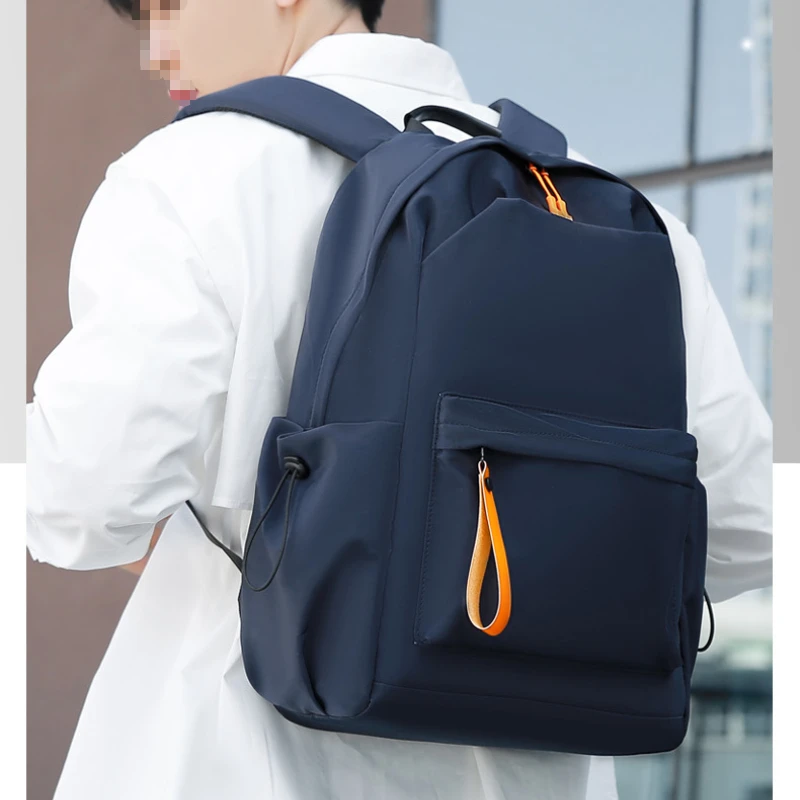 2024 New Backpack Men's Solid Color Large Capacity Leisure Outdoor Travel Bag Secondary School Bag Wholesale