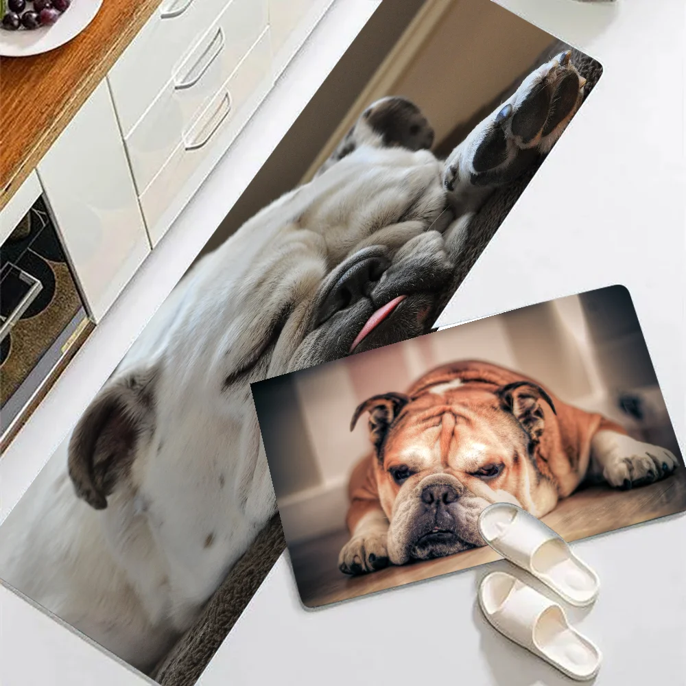 

Animal Bulldog Floor Mat Graphic Printed Flannel Doormats For Bathroom Kitchen Entrance Carpet Home Decor