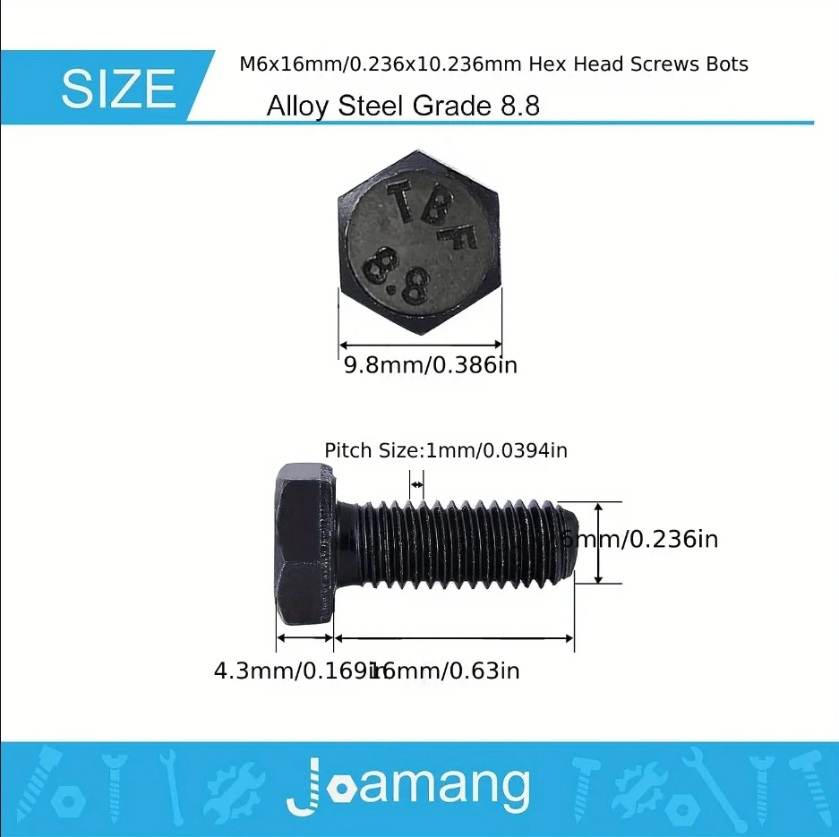 M6 x 16mm-25PCS