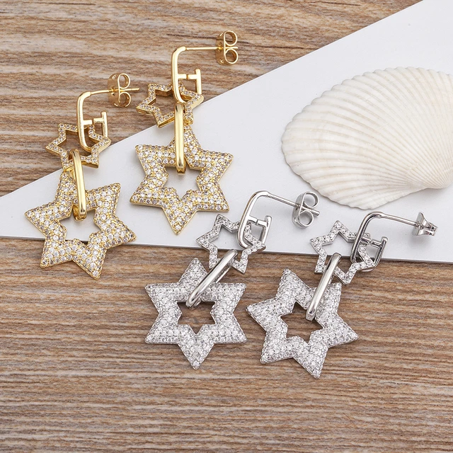 Star Drop Post Earrings