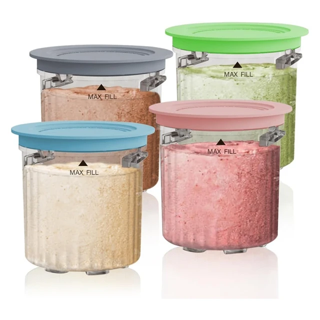 Ice Cream Pint Containers for Ninja Creami Pints and Lids 4Pack