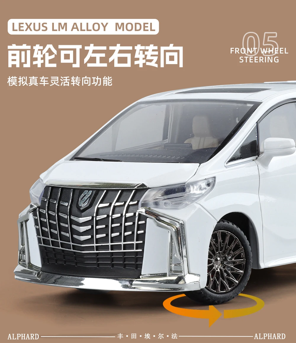 1/24 TOYOTA MPV Van Diecast Model Araba