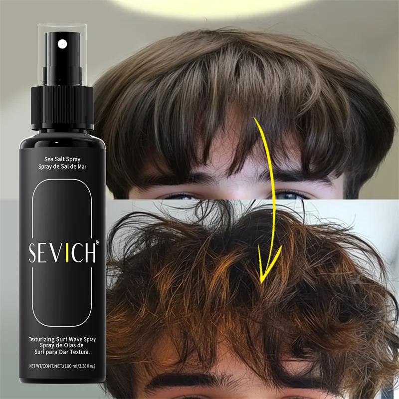 Sea Salt Spray for Men 100ML Lifts Volumizing Spray Dry and Frizzy Hair Treatment Smooth Moisturize Repair Damage Hair Care 3