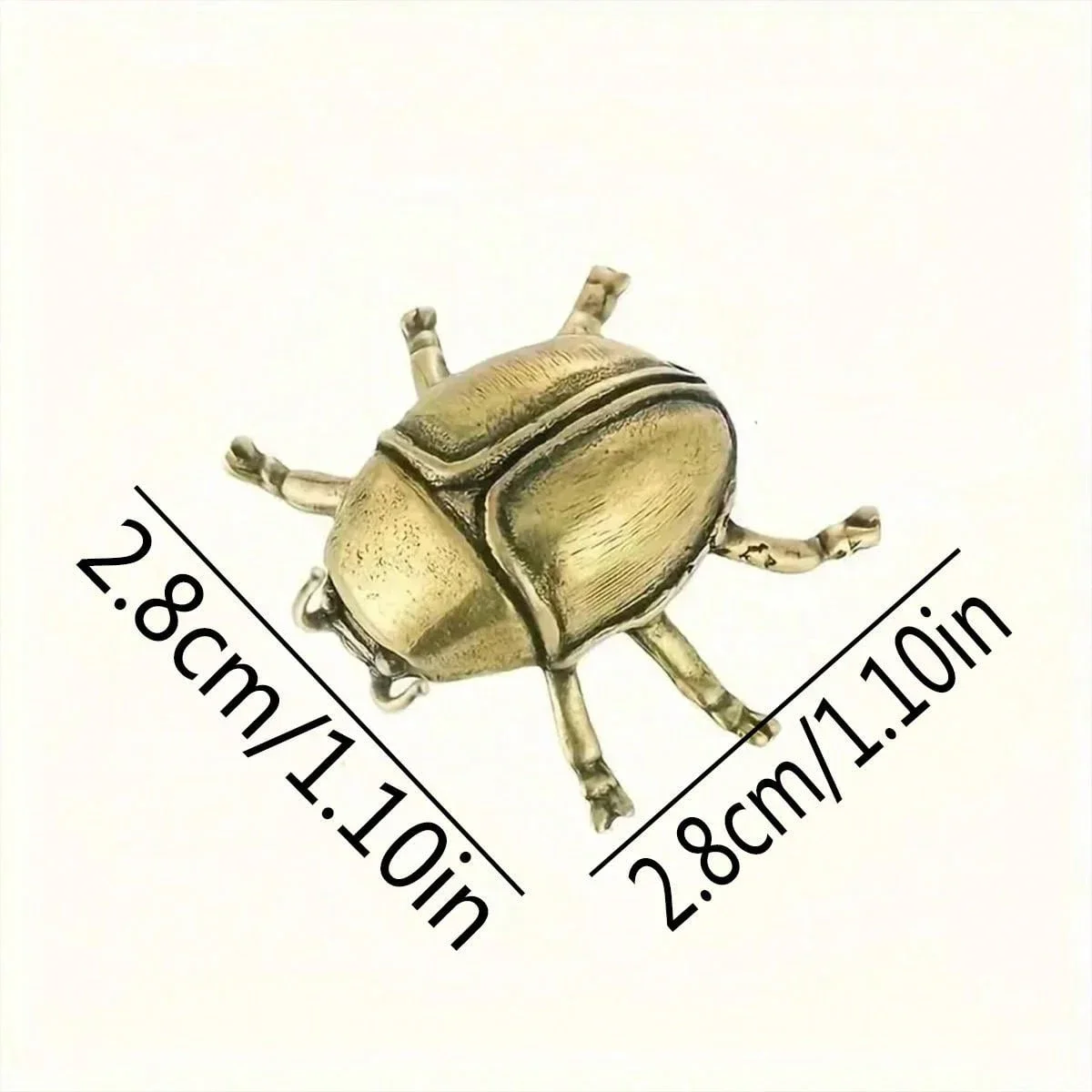 1/2PCS Pure Copper Brass Ladybug Figurines Mini Insect Home Tea Table Potted Plant Decorations Figurines & Miniatures