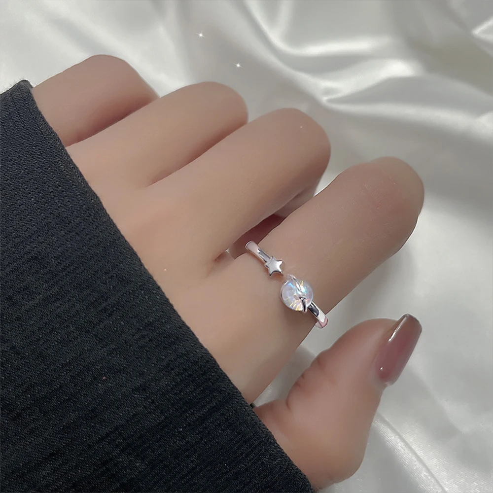 

2023 Fashion New Style Minimalist Star Rings for Women Hollow Irregular Geometric Birthday Party Jewelry Gift