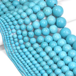 Versatile Blue and Turquoise Yellow Wire Round Beads for Handmade Jewelry Creations (Syn Blue Turquoise)