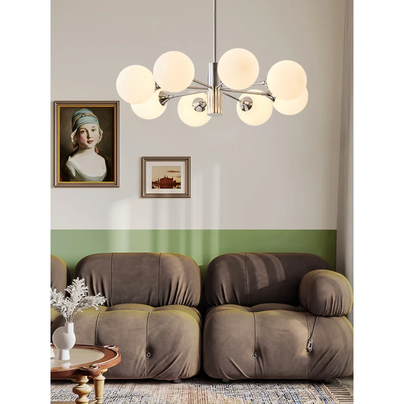 

Bauhaus living room chandelier retro simple medieval study restaurant lighting creative magic bean lamp