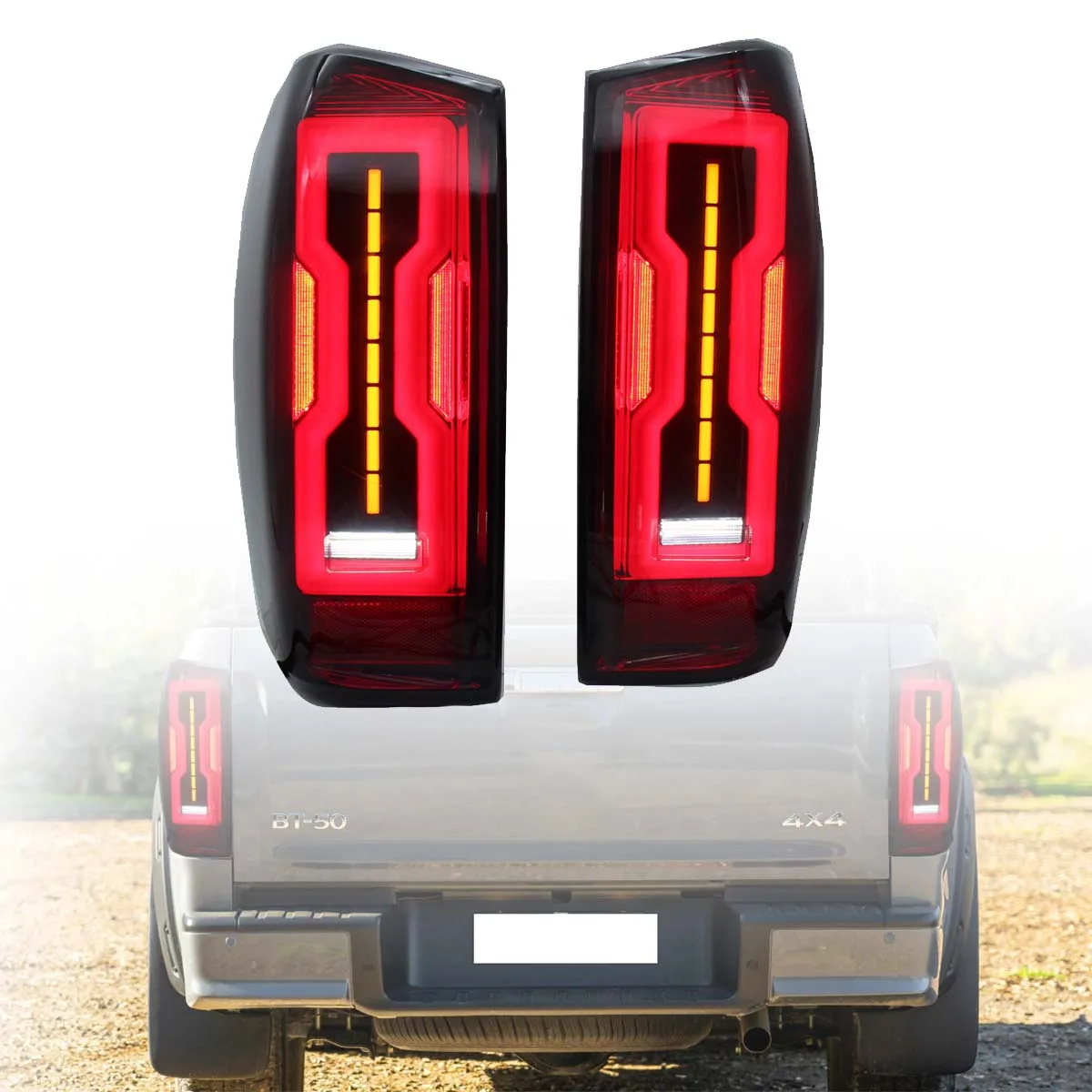 

2PCS Tail Light For Mazda BT50 2021 - 2022 BLACK LED Taillight Car Accessories
