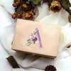 Durable Wood Crafts Storage Case Higher Quality Gifts Packing Jewelry Case Desktop Wooden Storage Box Purple Letter Pattern 5