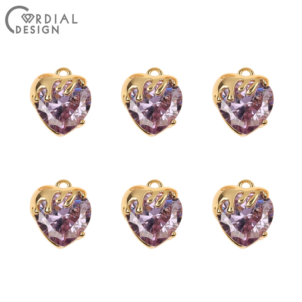 Cordial Design 20Pcs 11*12MM Jewelry Accessories/Hand Made/Heart Shape/CZ Charms/Pendant/Genuine Gold Plating/Jewelry Findings 9 Cordial Design 20Pcs 11*12MM Jewelry Accessories/Hand Made/Heart Shape/CZ Charms/Pendant/Genuine Gold Plating/Jewelry Findings - cordial