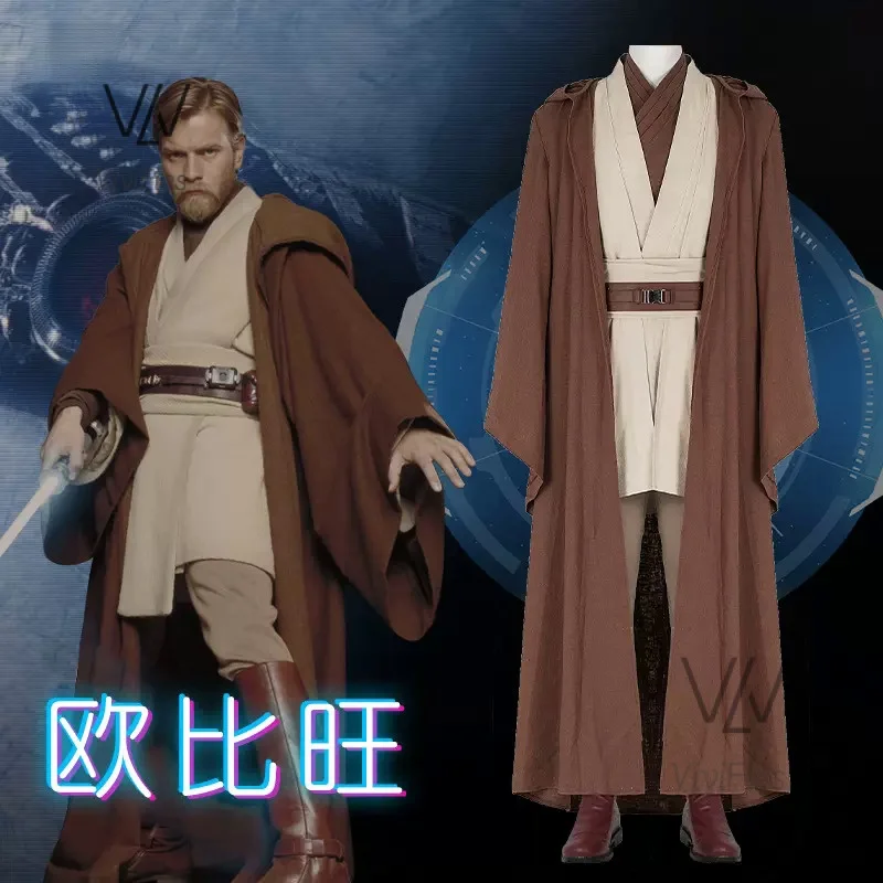 

Jedi Knight cosplay costume Obi-Wan Kenobi outfits for Halloween full set