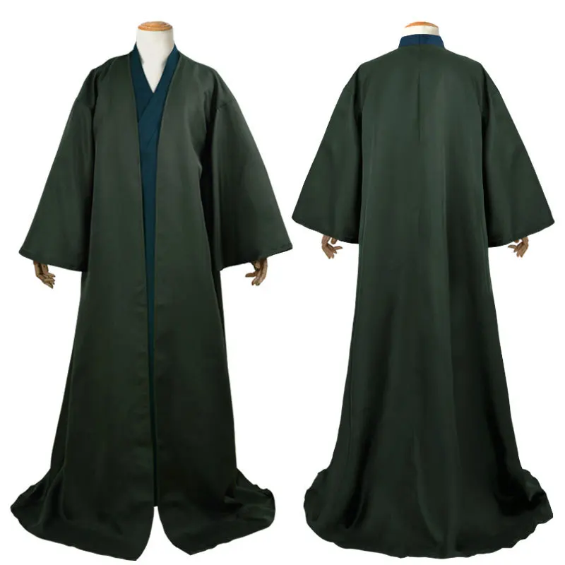 

Movie Cosplay Costume Cloak Outfit Cosplay Long Robe Dark Green Dress Robe Cape Costume Men Male School Unifrom Halloween Party