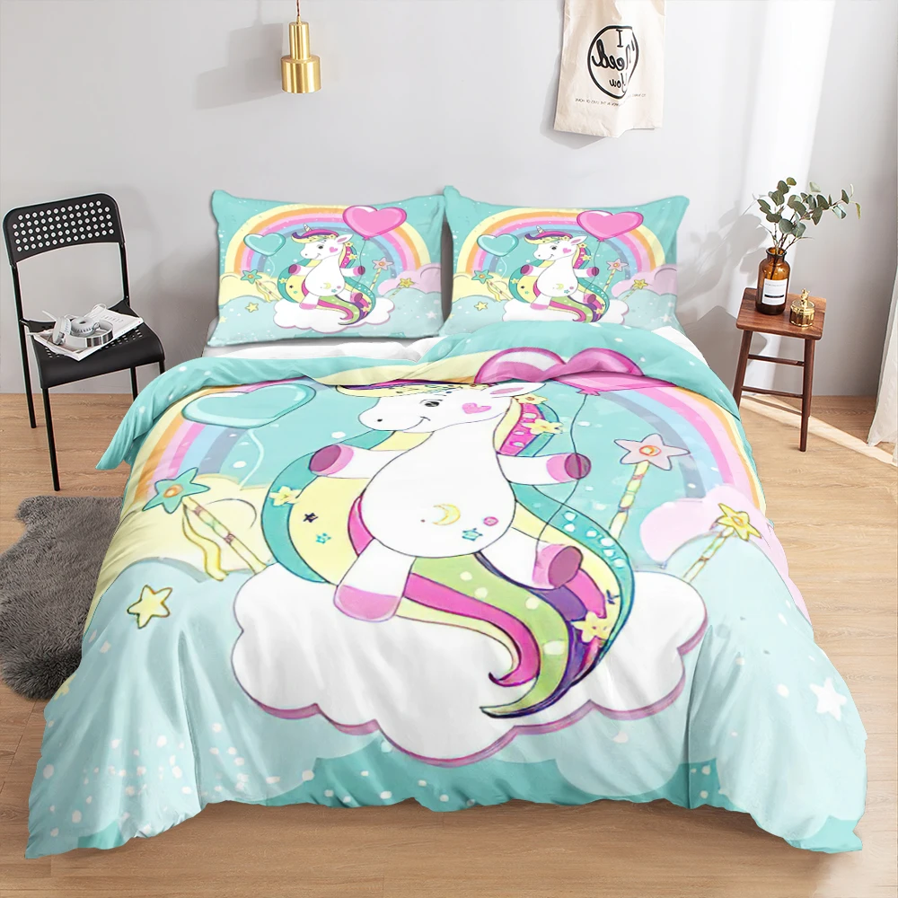 Funda nórdica unicornio  Ropa de cama de unicornio - Montse Interiors