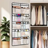 5/10 Grids Over The Door Storage Organizer Bag,Multi-layer Hanging Bags with Hook for Kids Toys Sundries,Fabric Closet Organiser 1
