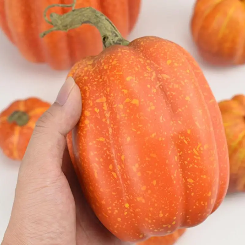 7pcs Artificial Pumpkins Fake Vegetable Model Thanksgiving Halloween party Craft Home Table Display Fall Harvest Decorations