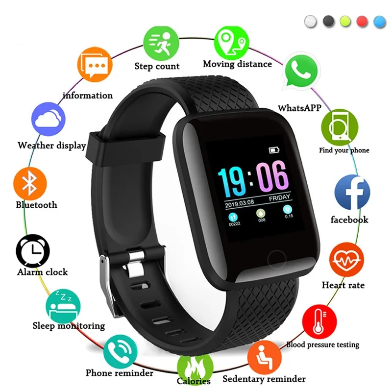 116Plus Impermeabile Smart Watch 2022 Smartwatch Uomo Frequenza Cardiaca Donna Sport Orologio Da Polso Per Android Ios Smartphone Orologi Montre
