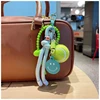 Creative Colorful Smiling Face Car Keychain Tennis Backpack Pendant Nylon Rope Decoration Pendant Festival Party Women Gift 4