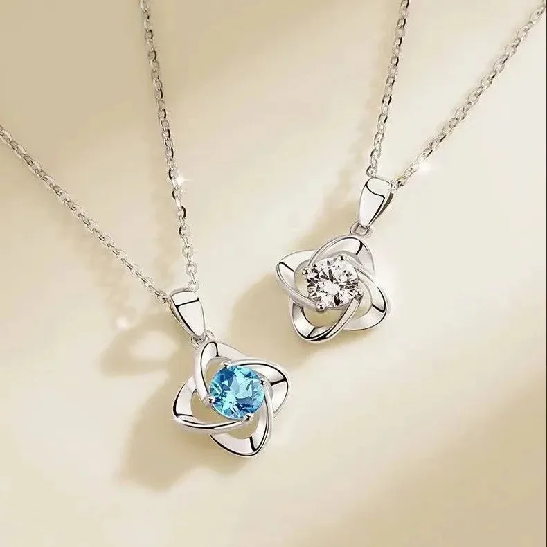 Zircon Clover Pendant Necklace – Foshkan Jewelry
