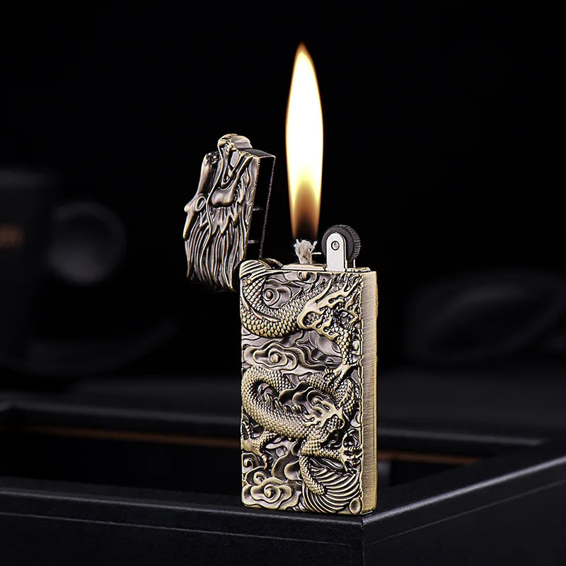 Dragon Kerosene Lighter Smoking Accessories Cool Torch Flame Fire Flint Grinding Wheel Metal