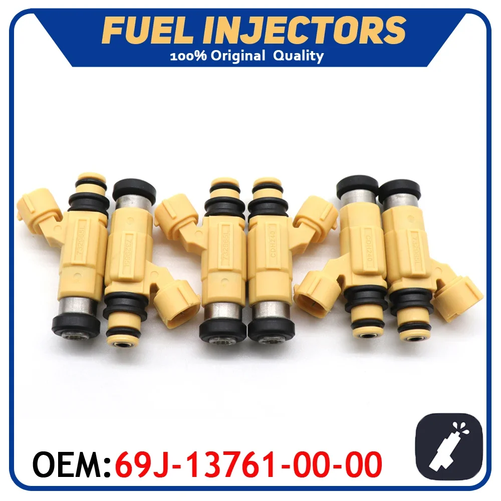 

6x New Car Fuel Injectors Nozzle 69J-13761-00-00 Fit For Yamaha F200-F225 outboard 2002-2012 CDH240 69J-13761-00