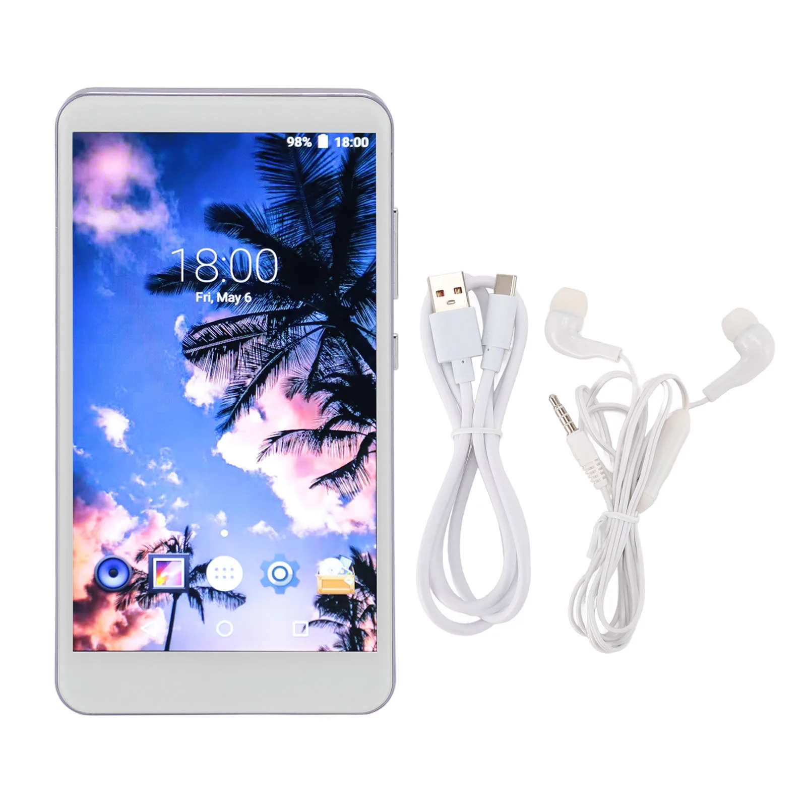 Portable WiFi Music Player HD Noise Reduction Lossless 5 inch 16GB ROM Bluetooth MP4 Player with FM Radio for Movies for Sports