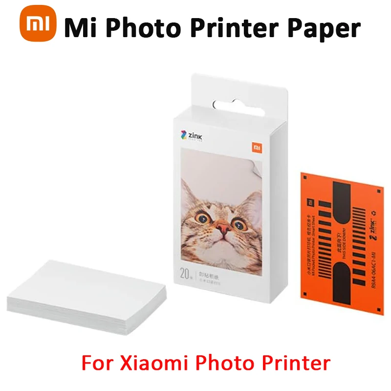 Mi Portable Photo Printer Paper Sheets ZINK Self-adhesive for XiaomiPocket Photo Printer 2x3-inch 20-sheets Paper printer sticker paper photo paper