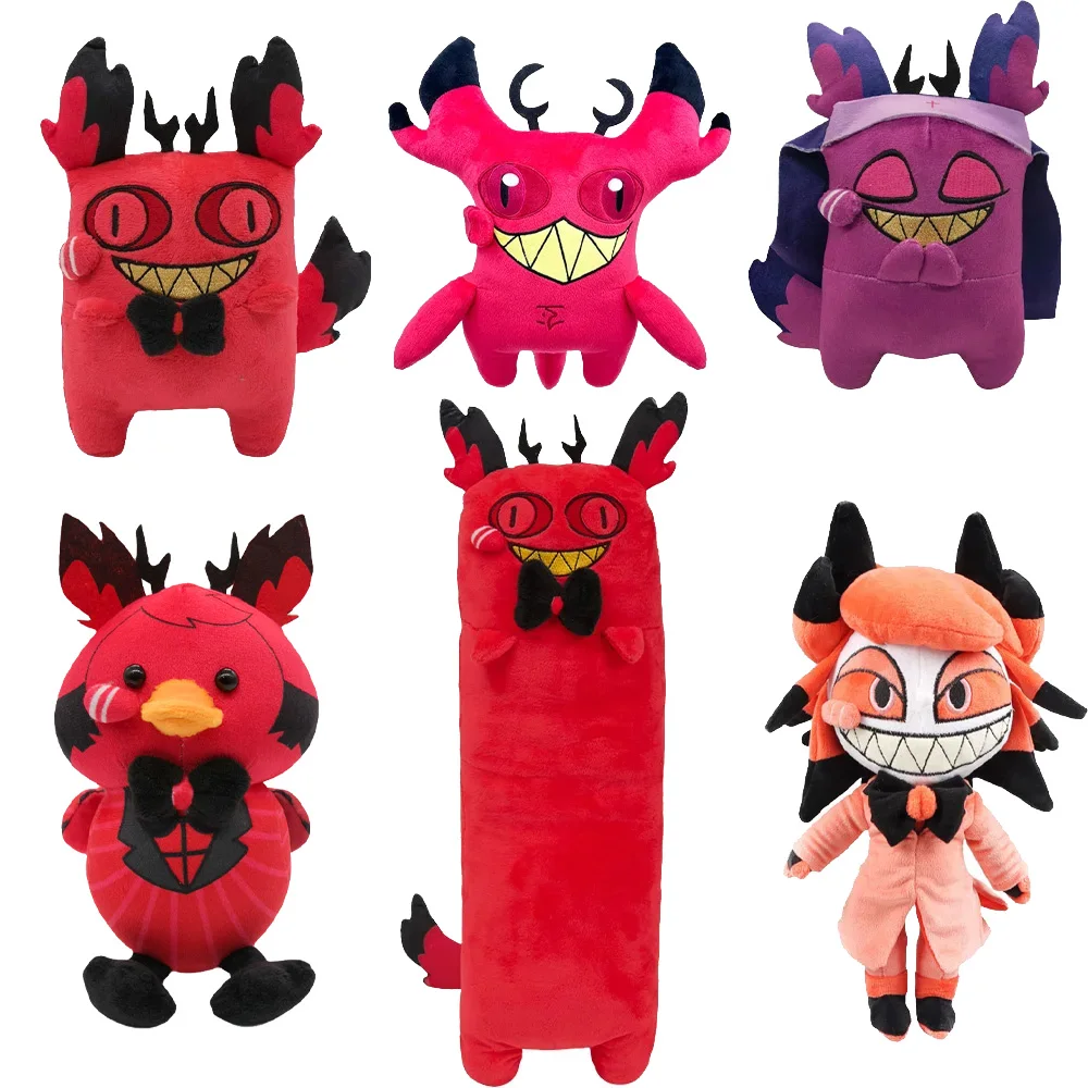 

20CM Alastor Cosplay Plush Cartoon Soft Stuffed Anime RolePlay Halloween Carnival Party Mascot Birthday Xmas Gift for Kids Adult