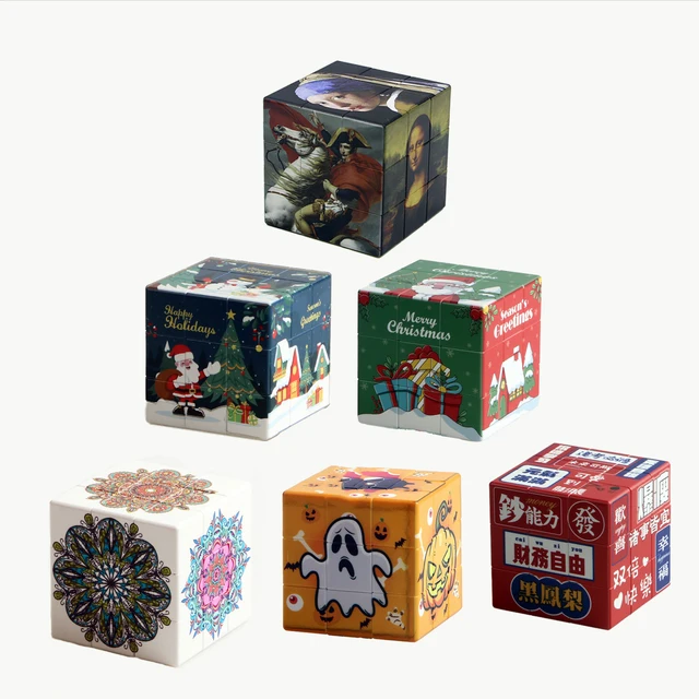 Magic Cube 3x3x3 Cartoon Alien dollar graffiti UV Fun Stress Relief Puzzle Professional Smooth Speed Game Children's Toys Gifts 3
