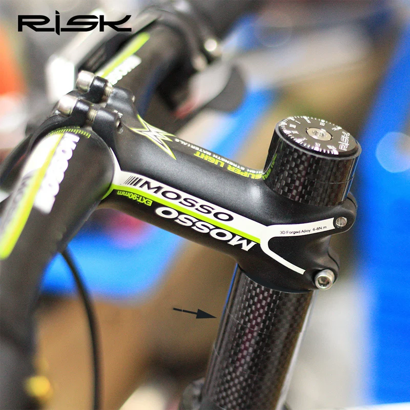 RISK 자전거 탄소 스템 스페이서, MTB 와셔 프론트 포크 28.6mm, MTB 자전거 방향 스페이서 스템 스페이서, 3K 광택, 3mm, 5mm, 10mm, 15mm, 20mm