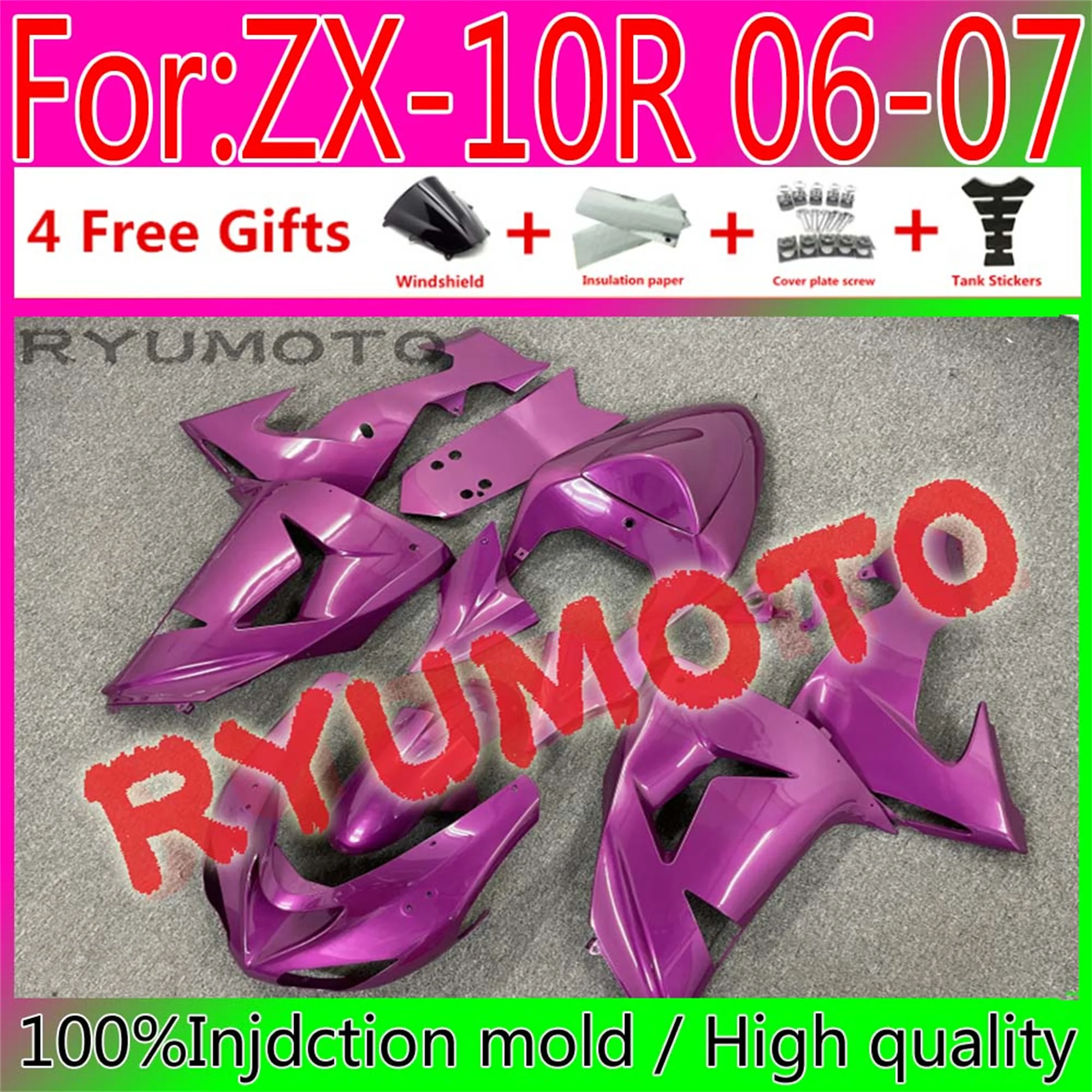 

NEW Motorcycle ABS Injection mold 100％ bodywork fairings for KAWASAKI ZX10R 06 07 ZX-10R ZX10 2006 2007 fairing