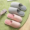 Spring and Autumn Cotton Slippers Four Seasons Winter Women's Indoor Cixi Home Use Cotton Linen Non slip Linen Home Couple 4