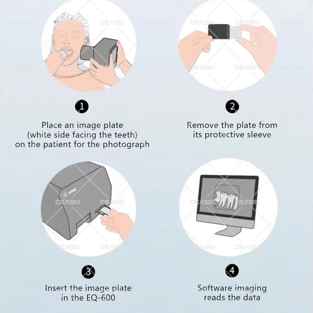 DEASIN 1 Stk. Dental Phosphor-Bildplatte IP-Platte Röntgen-Scanner Medizinischer Radiographie-Digitalsensor RX Match Plate 0 # 1 # 2 # 3 # – Detail 1