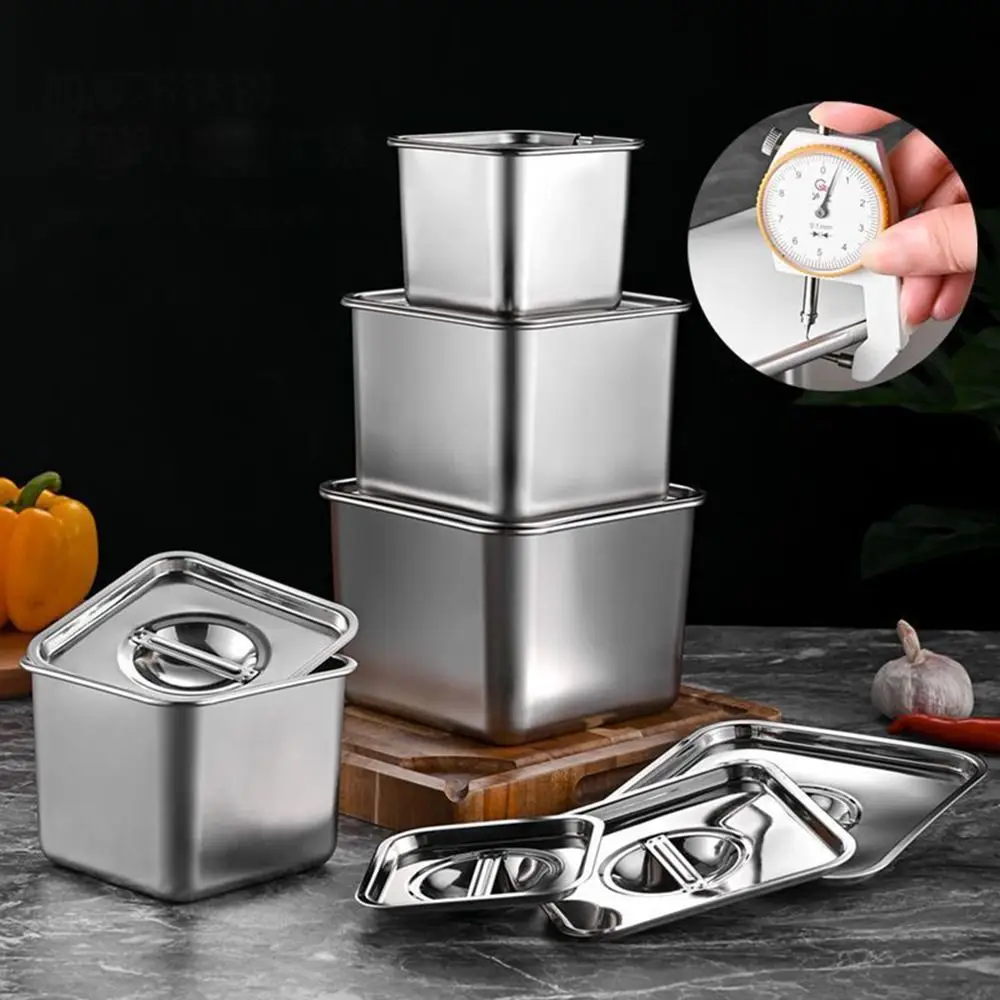 Frozen Yogurt Container Stainless Steel Condiment Jar 4Size Rust Resistant Reusable Large Capacity Dustproof