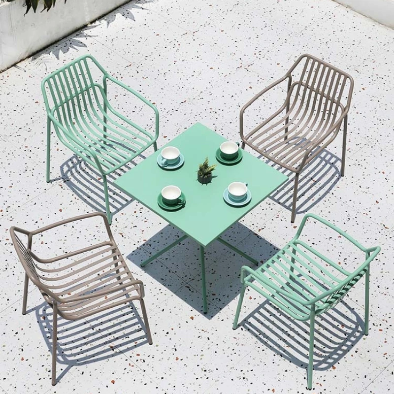 

ZL Outdoor Desk-Chair Combination Outer Swing Waterproof Sunscreen Lotion Days Garden Balcony Small Table and Chair