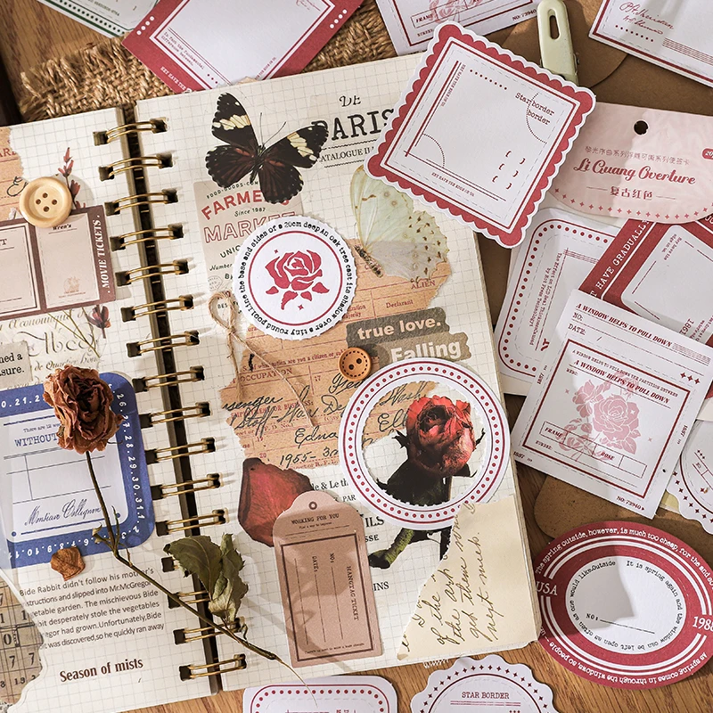 Journal GO 20pcs Vintage Memo Pads Paper DIY Scrapbooking School Stationery Art Collage Junk Journal Material Paper 4