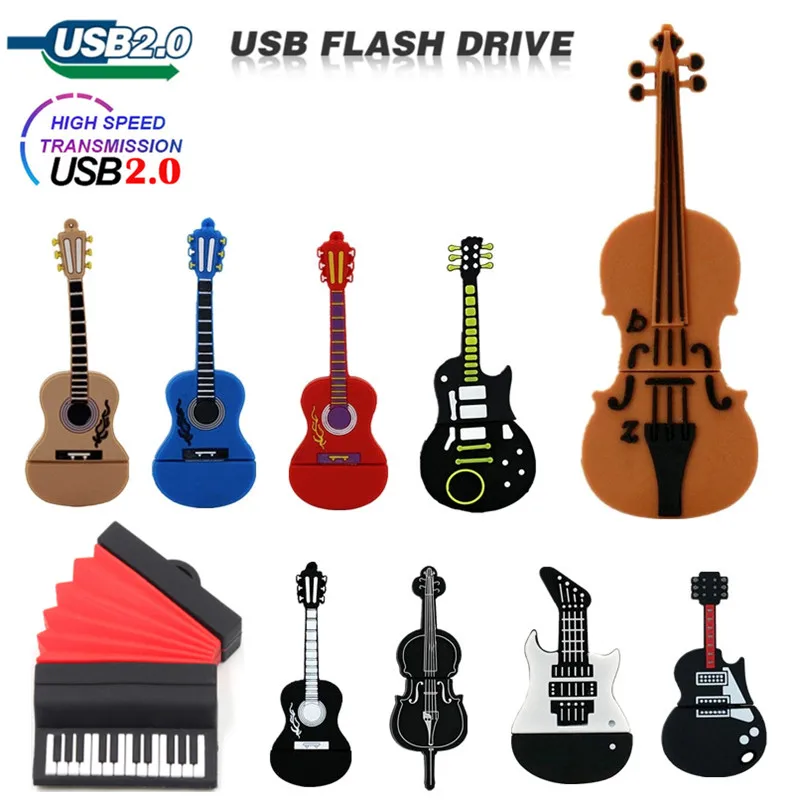 

USB-флеш-накопитель в виде гитары, 128 ГБ, 64 ГБ, 32 ГБ