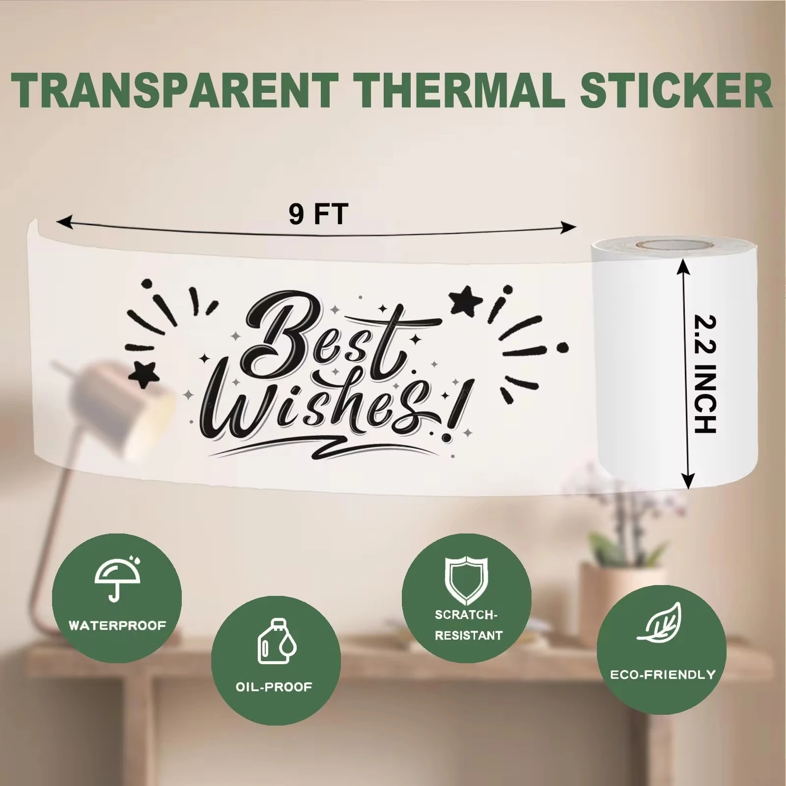 Transparent Self-Adhesive Thermal Paper for Pocket Printer Mini Portable Sticker