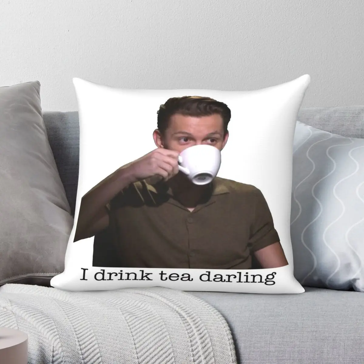 

Чехол для подушки I Drink Tea Square, чехол из полиэстера, льна, бархата, с принтом, на молнии, декоративный чехол для подушки, чехол для автомобильной подушки, оптовая продажа
