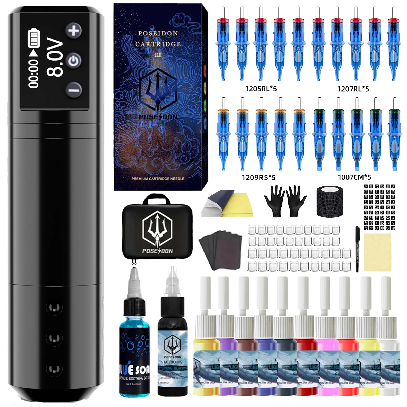 Tattoo Pen Kit Professional Gun Permanent Makeup Wireless Power Supply Pen Machine tattoo supplies tattoo kit
