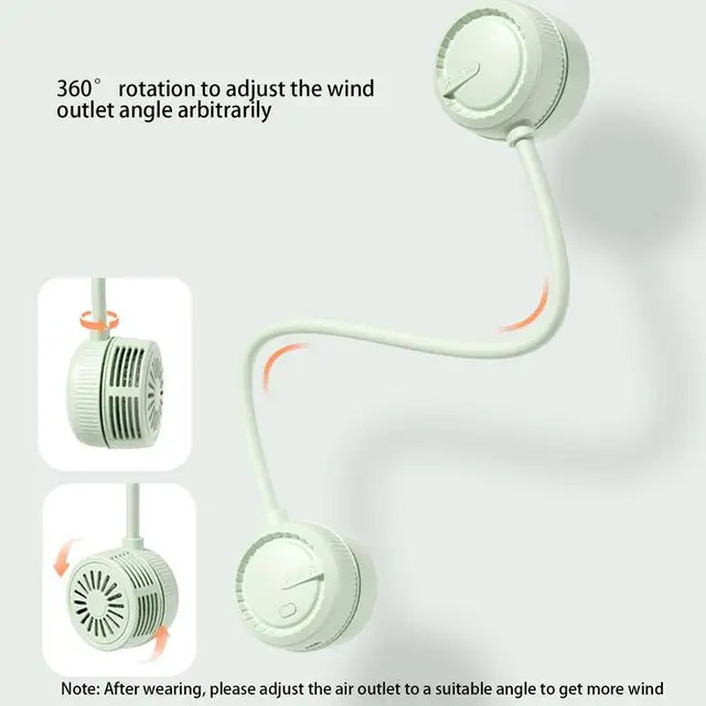 Nyaki Ventilátor Pengék Személyes Ventilátorok 3 Sebességű Usb-Vel Újratölthető Alacsony Zaj - Image 5