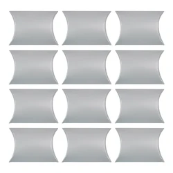 Elegant Pillow Boxes for Gifts - Set of 50 Decorative Party Favor Pouches (Silver)