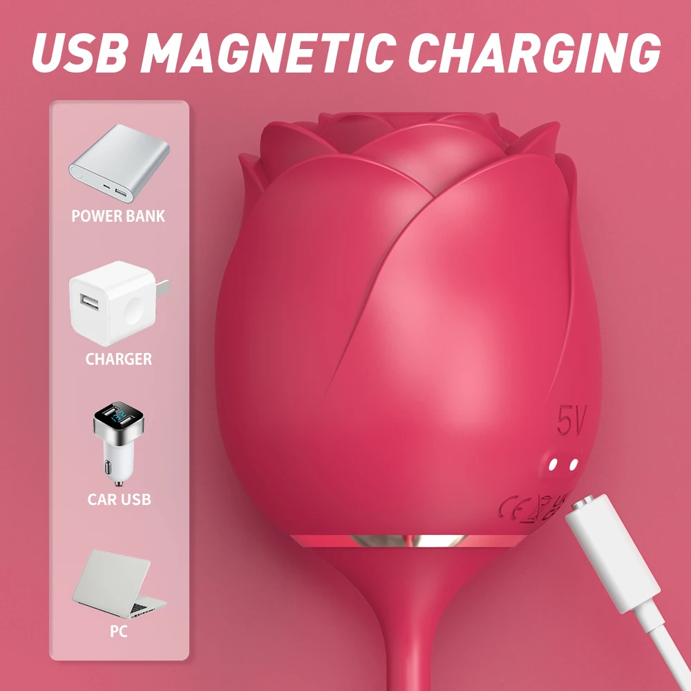 Vibratore a rosa per stimolazione del clitoride e capezzoli_voghion.com