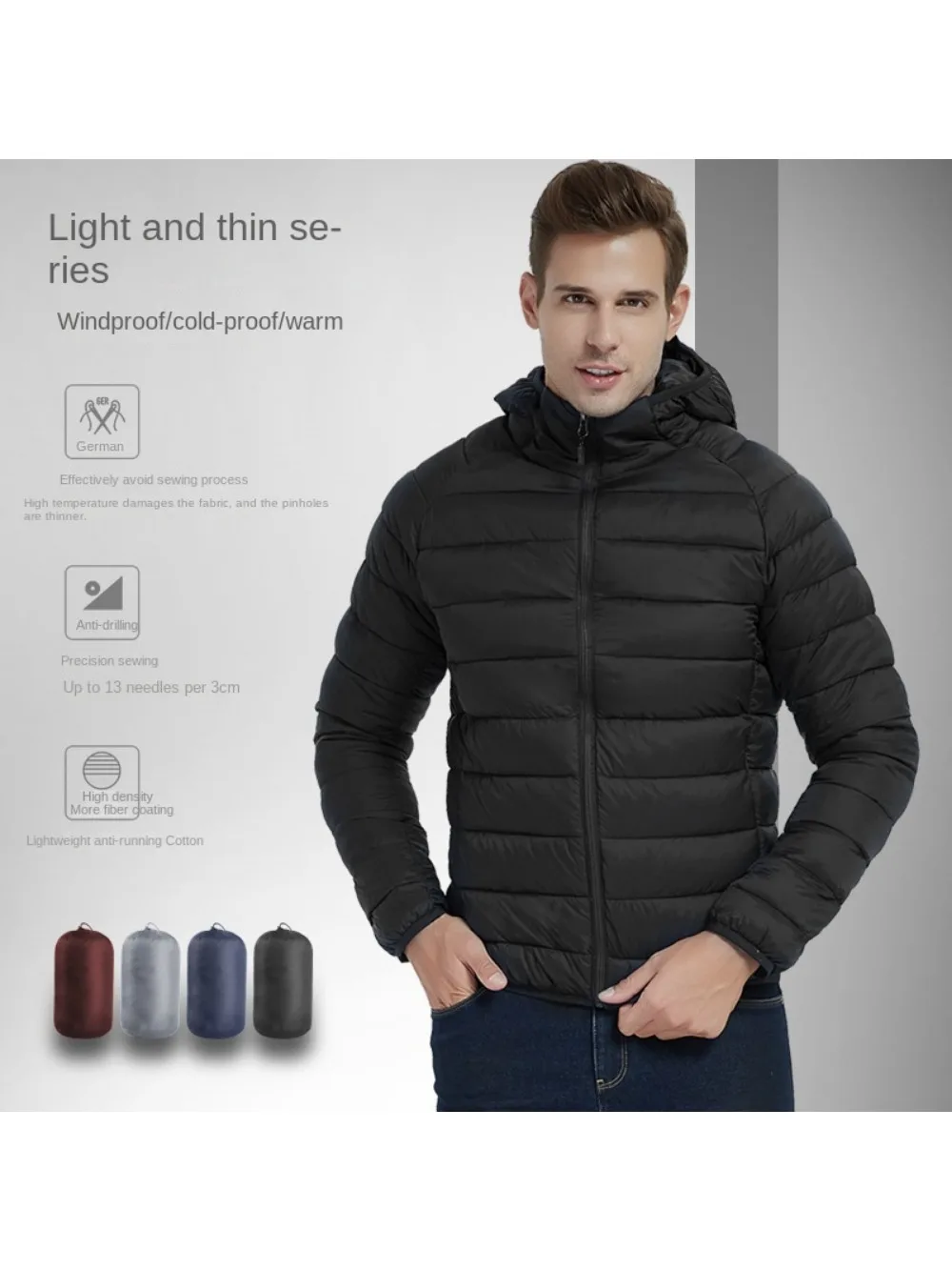 

Cotton-padded Men's Winter Coat New Fashion Ultra Light Warm Cotton-padded Men's Lightweight Short Hooded Cotton-padded Jacket