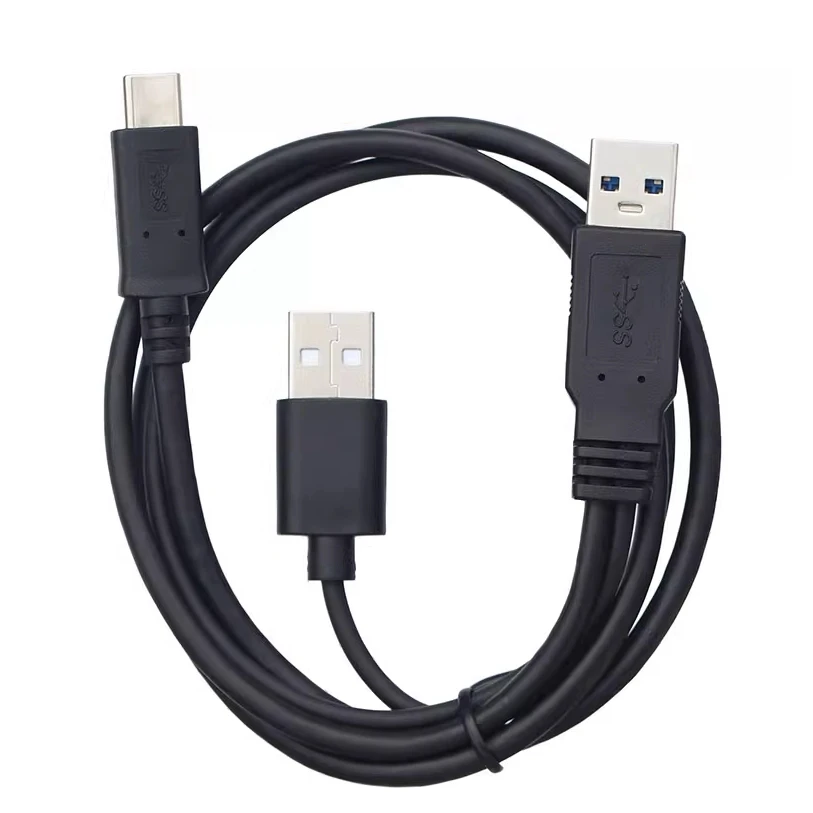 

2 in 1 USB 3.0 Type A Male to USB Type C 3.1 Male Data Cable+USB2.0 Power Cable Y Splitter 60CM For HDD Laptop & Hard Disk