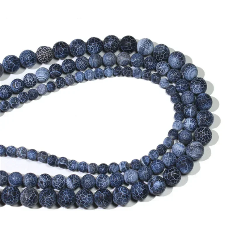 

Quality Frosted Weathered Agate Loose Spacer Bead for Jewelry Making DIY Bracelet Accessories ( Pick Size 4 6 8 10 Mm )